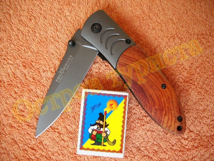 Нож складной FOX Italy FA12 инерционный дерево клипса, фото №6