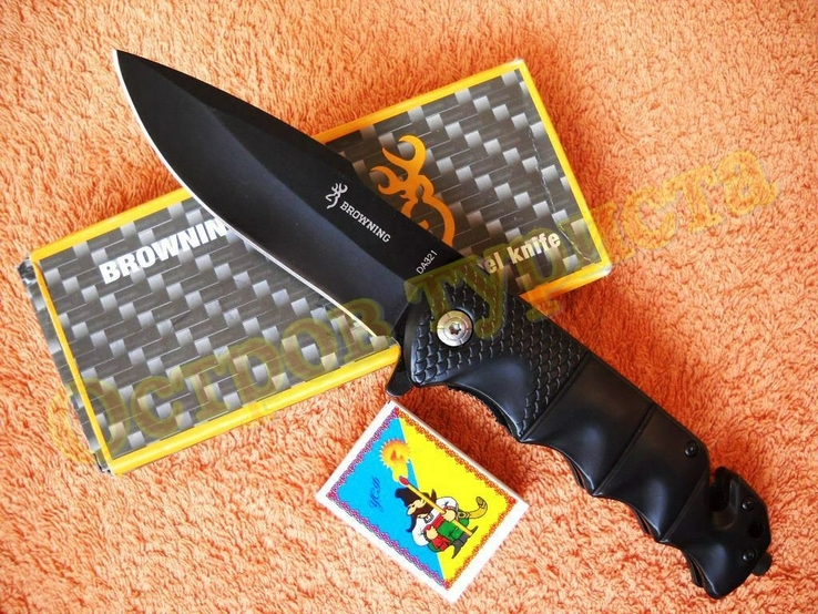 Нож складной тактический Browning DA321 стропорез бита клипса 23см, numer zdjęcia 2