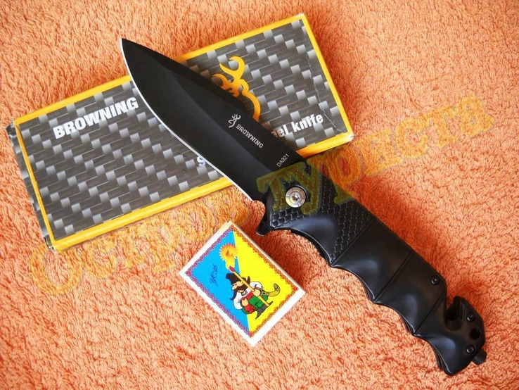 Нож складной тактический Browning DA321 стропорез бита клипса 23см, numer zdjęcia 3