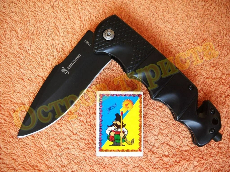Нож складной тактический Browning DA321 стропорез бита клипса 23см, фото №5