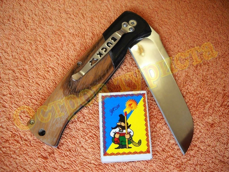 Нож складной Buck с чехлом клипсой реплика, фото №5