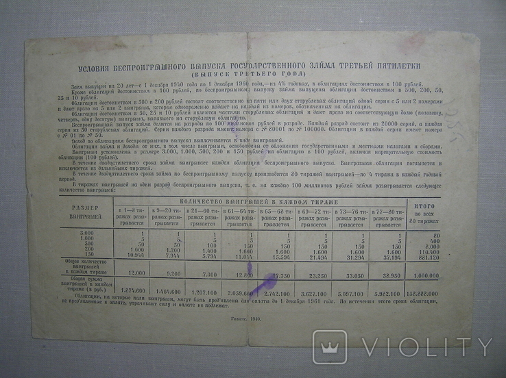 Облигация гз 50 рублей 1940 год, фото №3