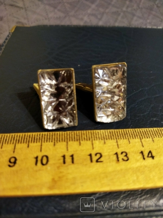Cufflinks with white inserts, photo number 3