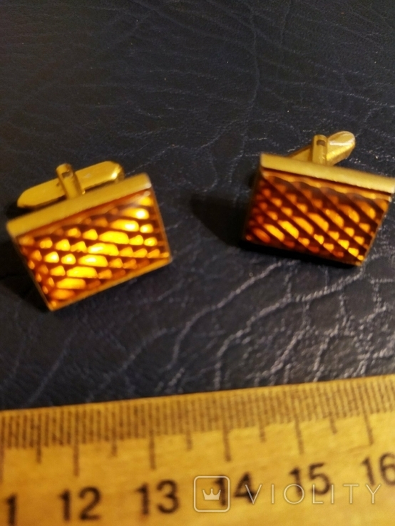 Cufflinks with golden inserts, photo number 2