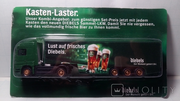 Модель грузовика Mercedes с рекламой пива Viebels Германия, фото №2