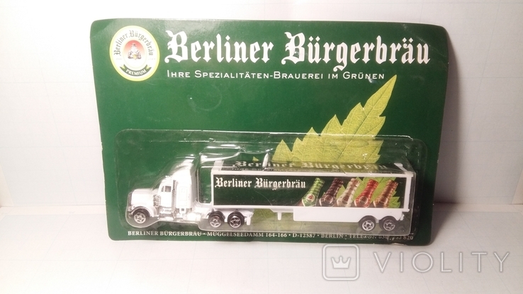 Масштабная модель грузовика Kenworth Berliner Burgerbrau ГЕРМАНИЯ 1999-2002г, фото №2