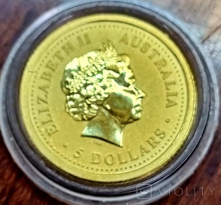 Золотая монета 5 dollars Australia 2002, photo number 6