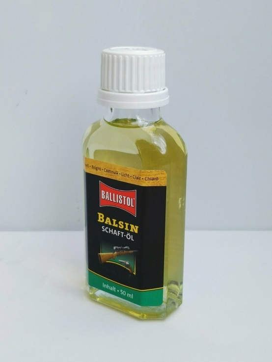 Масло Ballistol для догляду за деревом BALSIN Stockoil 50 мл Bright (світлий), numer zdjęcia 4