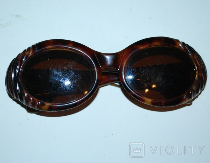 Винтаж, оригинальные солнцезащитные очки Rochas, Франция, имитация панцыря черепахи., фото №8