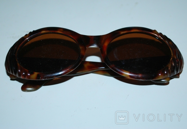Винтаж, оригинальные солнцезащитные очки Rochas, Франция, имитация панцыря черепахи., фото №9