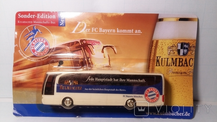 Винтажная модель автобуса Mercedes футбольный клуб Bayer Munchen. ГЕРМАНИЯ, фото №2