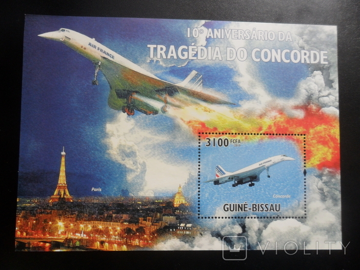 Aviation. Guinea-Bissau. 2010 Concord. MNH block, photo number 2