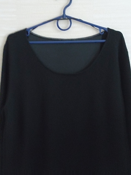 Кашемир теплый удлинённый женский свитер черный XL, фото №7