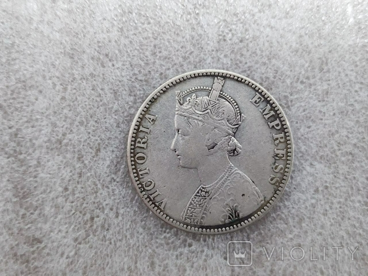 1 рупия 1891 года Британская Индия серебро, фото №3