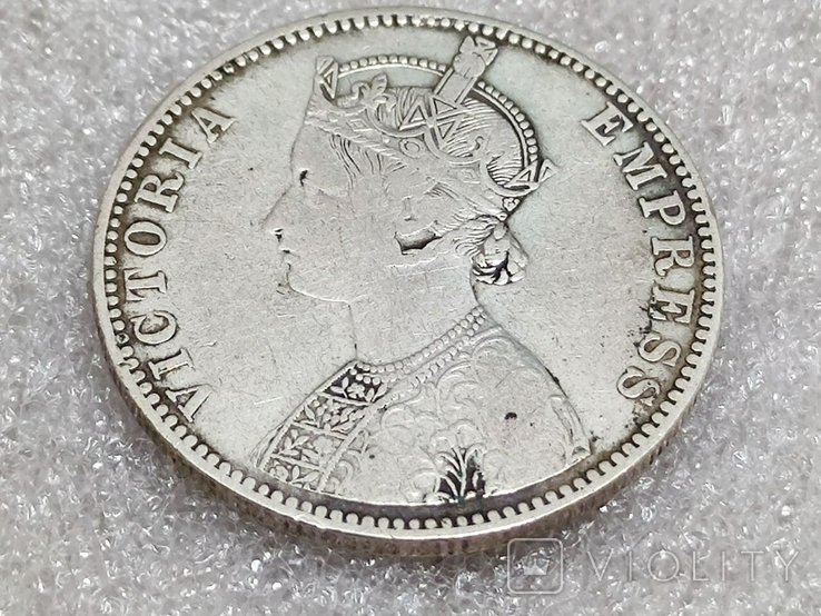 1 рупия 1891 года Британская Индия серебро, фото №9