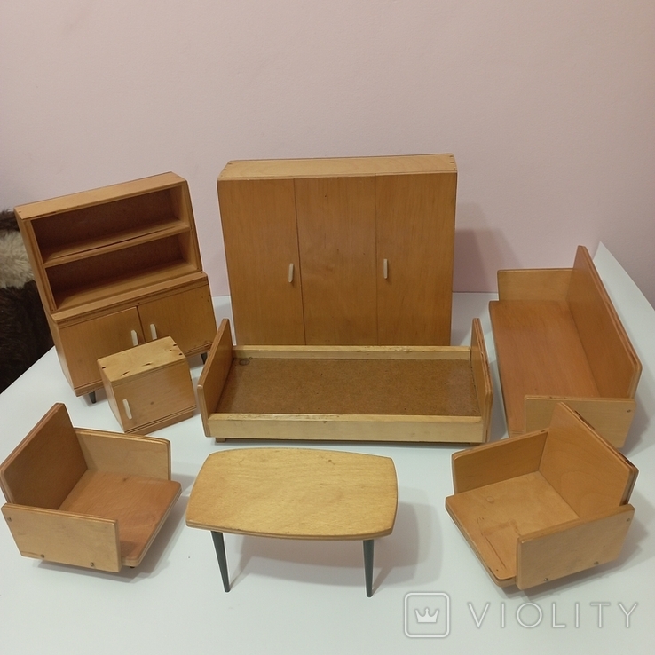 Large furniture for dolls 8pcs set toy USSR, photo number 2