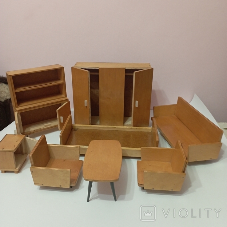 Large furniture for dolls 8pcs set toy USSR, photo number 3