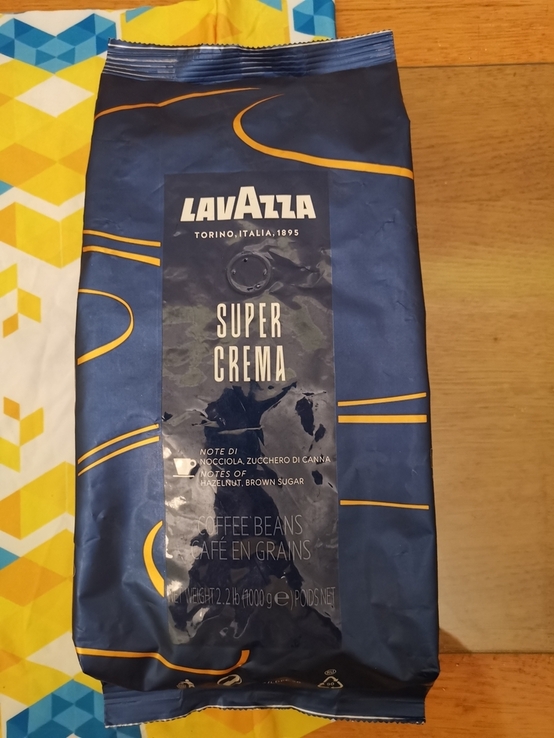 Кава Lavazza Super Crema в зернах 1кг Італія, фото №2