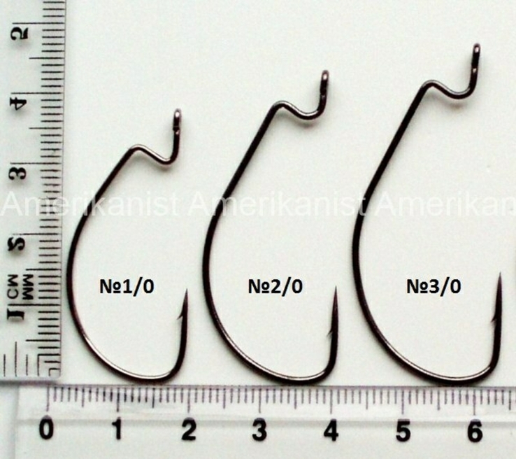 Гачки риболовні офсетні Matzuo X-tra Wide Gap J Bend Hook 110011, 2/0, 6шт, фото №3