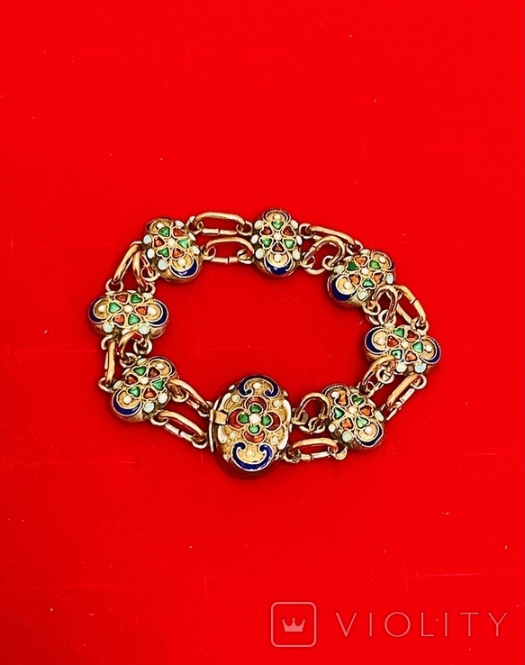 Bracelet: silver 875 hallmark, enamel, gilding, 1920s, photo number 2