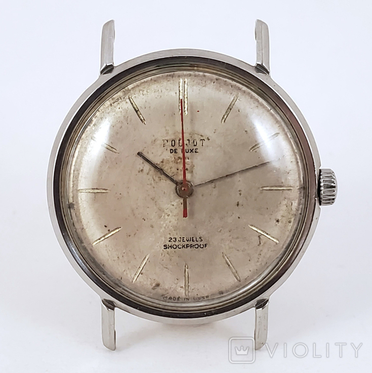 Экспортные часы Полет де Люкс Poljot de Luxe. 1-й МЧЗ. Нержавеющая сталь. Сделано в СССР