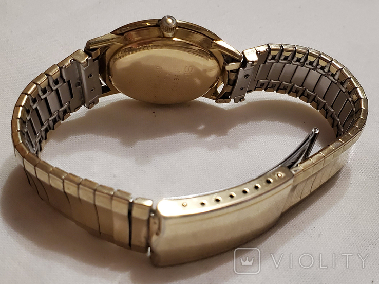 Японские часы Seiko Japan в позолоченном корпусе на браслете механические., фото №5