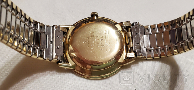 Японские часы Seiko Japan в позолоченном корпусе на браслете механические., фото №7