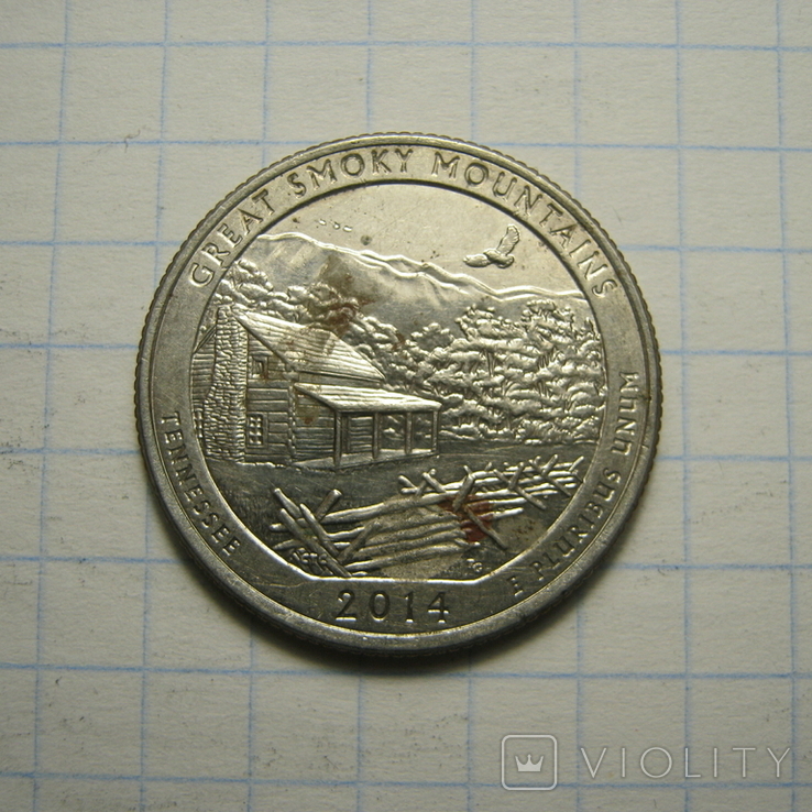 Квотер,25 центів 2014 р.США.21., фото №2