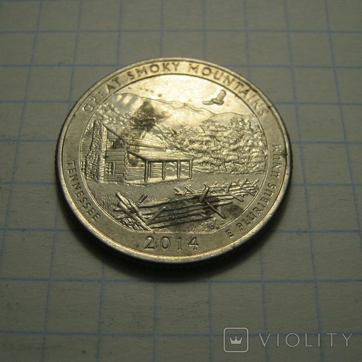 Квотер,25 центів 2014 р.США.21., фото №4