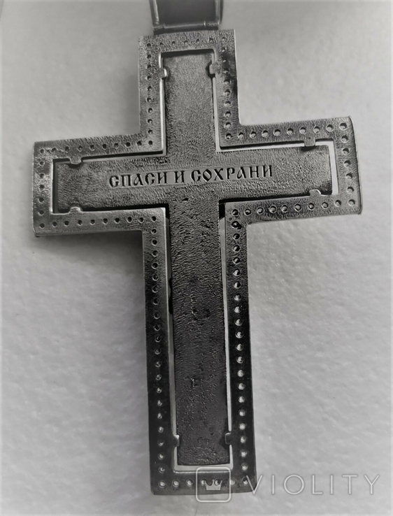 Эксклюзивный серебряный крест ручной работы, 925 пр, фото №10