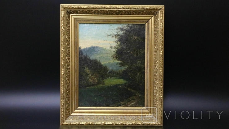 Forest landscape, oil on canvas, France, XIX century, photo number 2