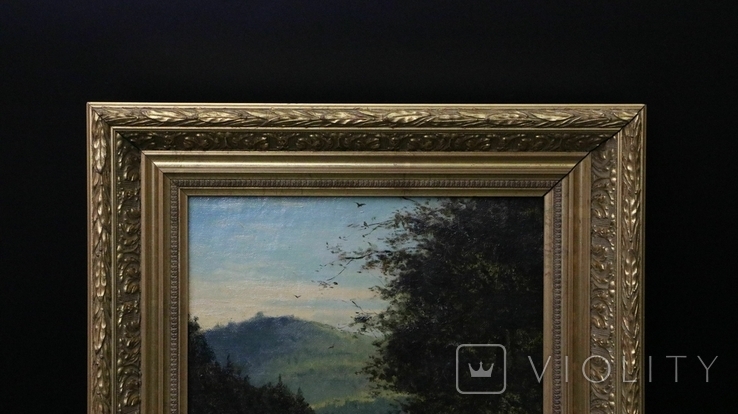 Forest landscape, oil on canvas, France, XIX century, photo number 3