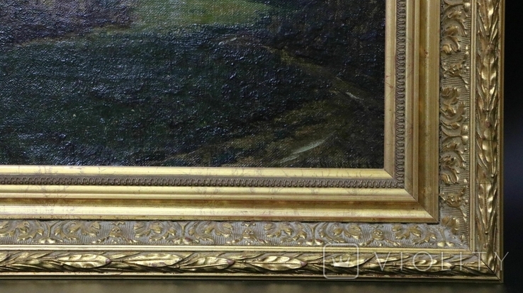 Forest landscape, oil on canvas, France, XIX century, photo number 5
