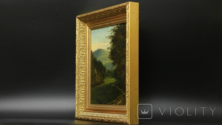 Forest landscape, oil on canvas, France, XIX century, photo number 7