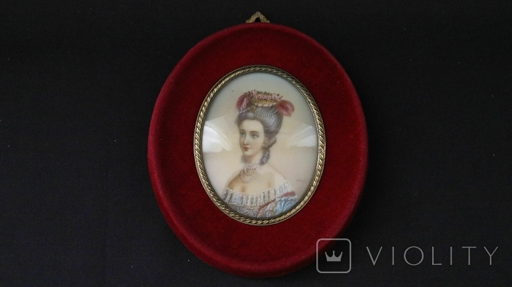 Antique portrait of a lady, ivory painting, France, XIX century, photo number 2