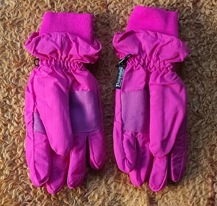 Перчатки лыжные розовые, фото №3