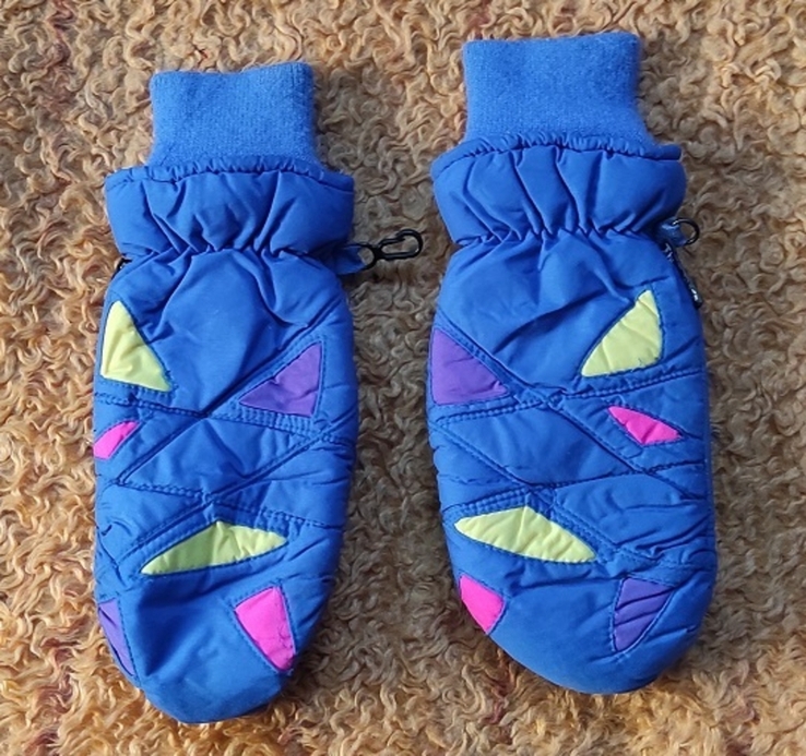 Перчатки лыжные голубые, фото №2