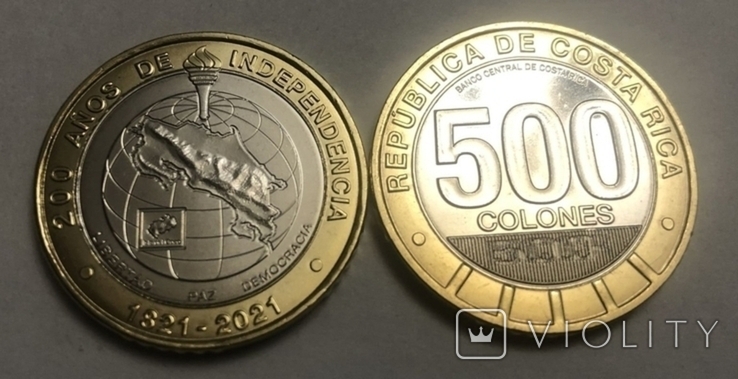 Costa Rica Коста-Рика - 500 Colones 2021 ( 2022 ) - 200 years of independence