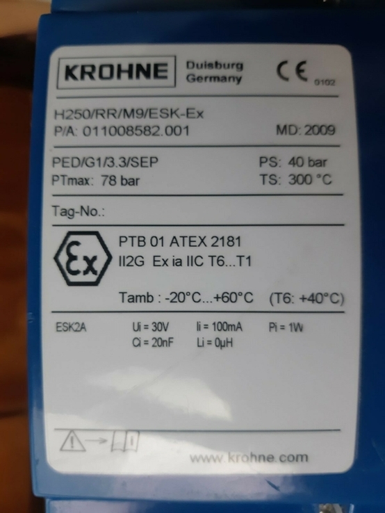 Ротаметр (расходомер) для жидкости и газа Krohne H250/RR/M9/ESK-Ex, фото №6