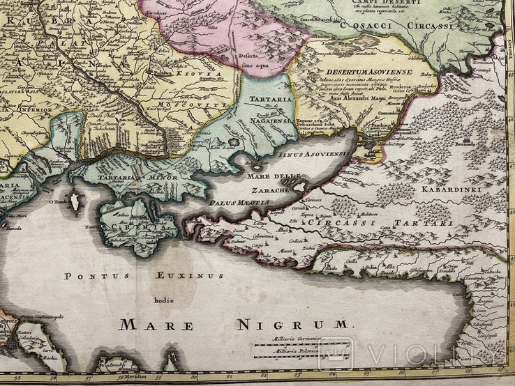 Старовинна карта Украіни 1712 рік. Перше видання!!!, фото №5