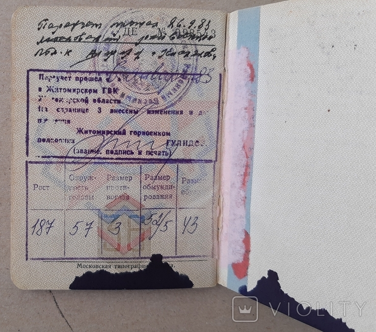 Военный билет офицера запаса ВС СССР., фото №3