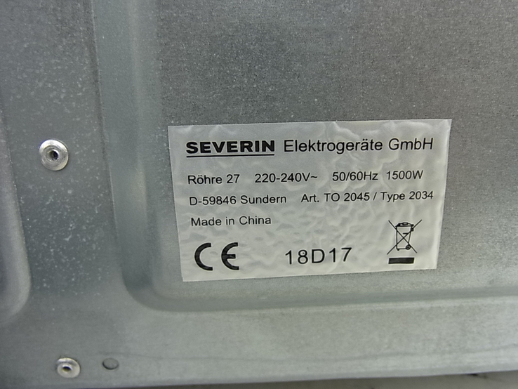 Духовка настольна SEVERIN 1500W № -4 з Німеччини, photo number 13