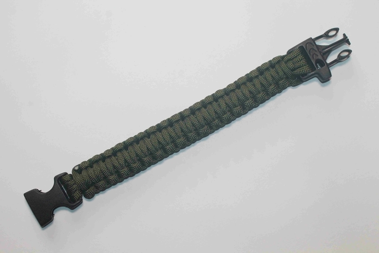 Тактичний браслет з паракорда зі свистком Green (1192), фото №3