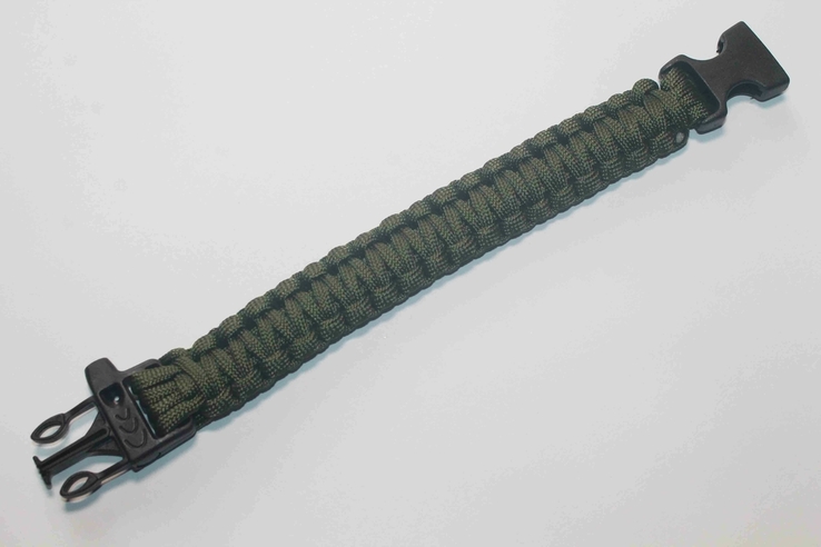 Тактичний браслет з паракорда зі свистком Green (1192), фото №6