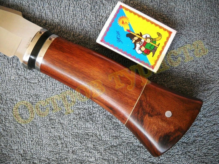 Нож охотничий Columbia A3168 деревянная рукоять с чехлом (26.5 см), фото №6