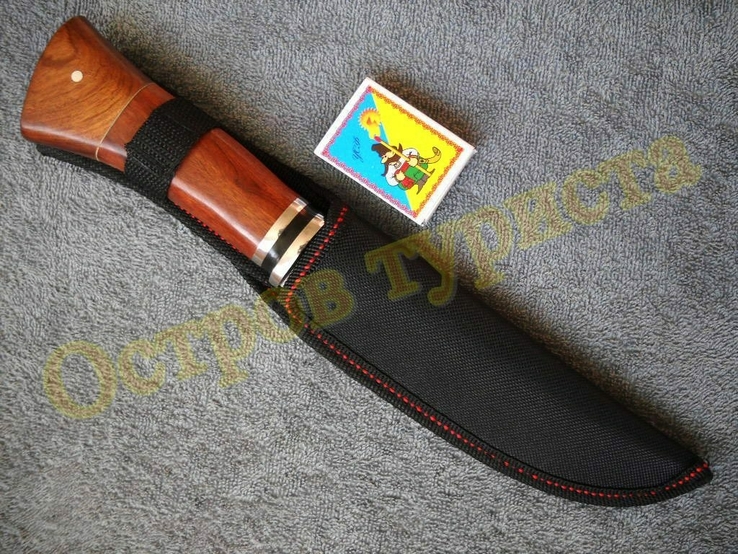Нож охотничий Columbia A3168 деревянная рукоять с чехлом (26.5 см), фото №8