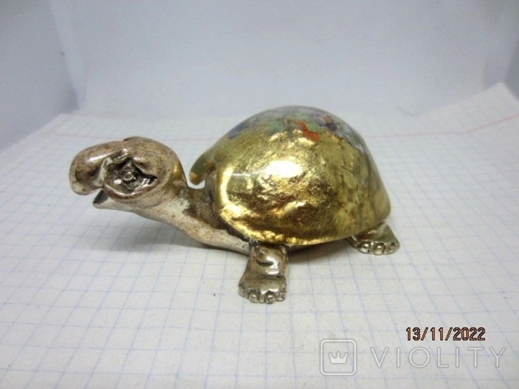 Figure Turtle, Murano silver hand-painted, photo number 2