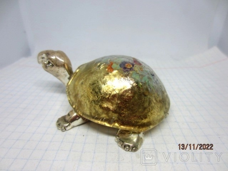 Figure Turtle, Murano silver hand-painted, photo number 3
