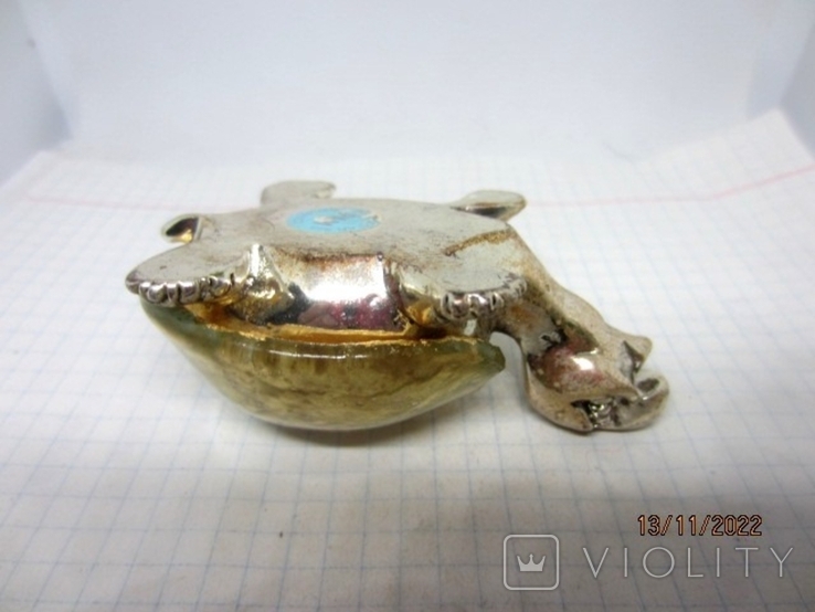 Figure Turtle, Murano silver hand-painted, photo number 6