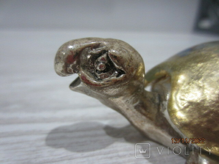 Figure Turtle, Murano silver hand-painted, photo number 12